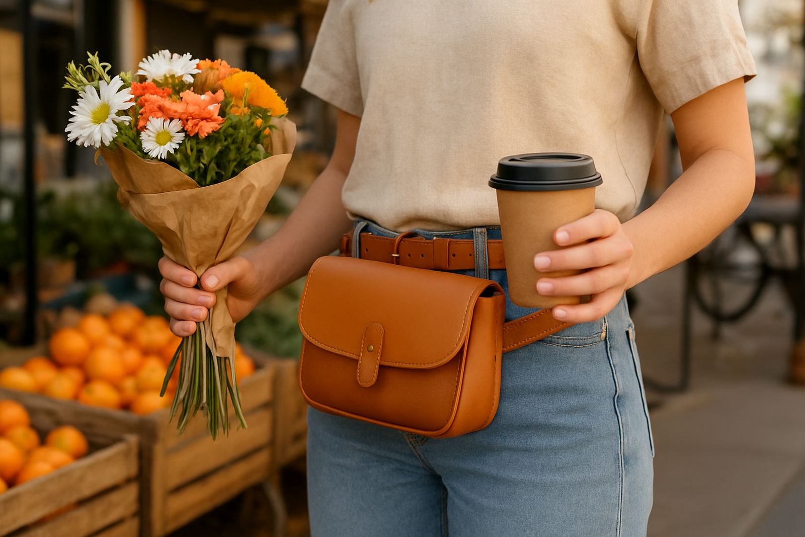 Mini Tan Leather